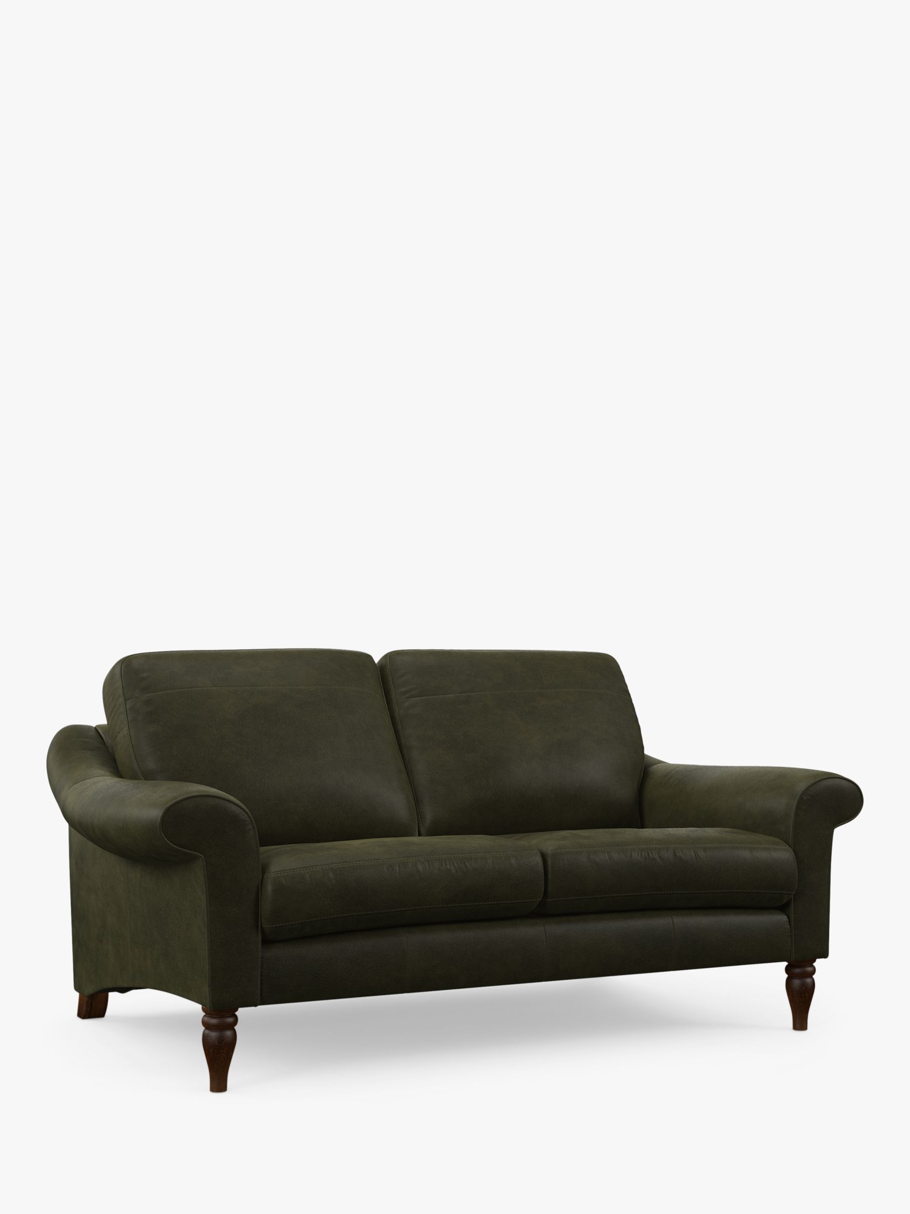 John Lewis Camber Medium 2 Seater Leather Sofa, Dark Leg