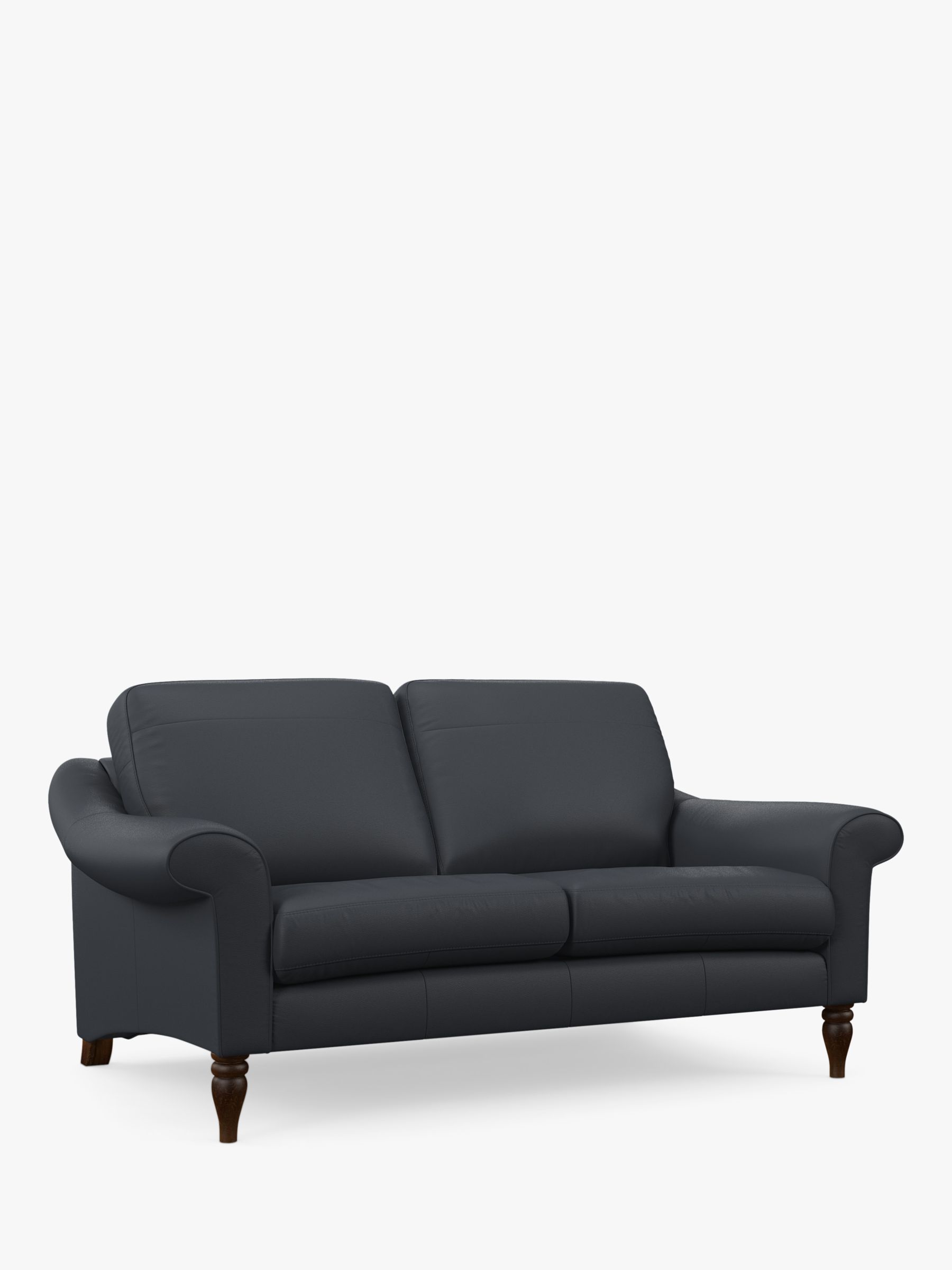 John Lewis Camber Medium 2 Seater Leather Sofa, Dark Leg