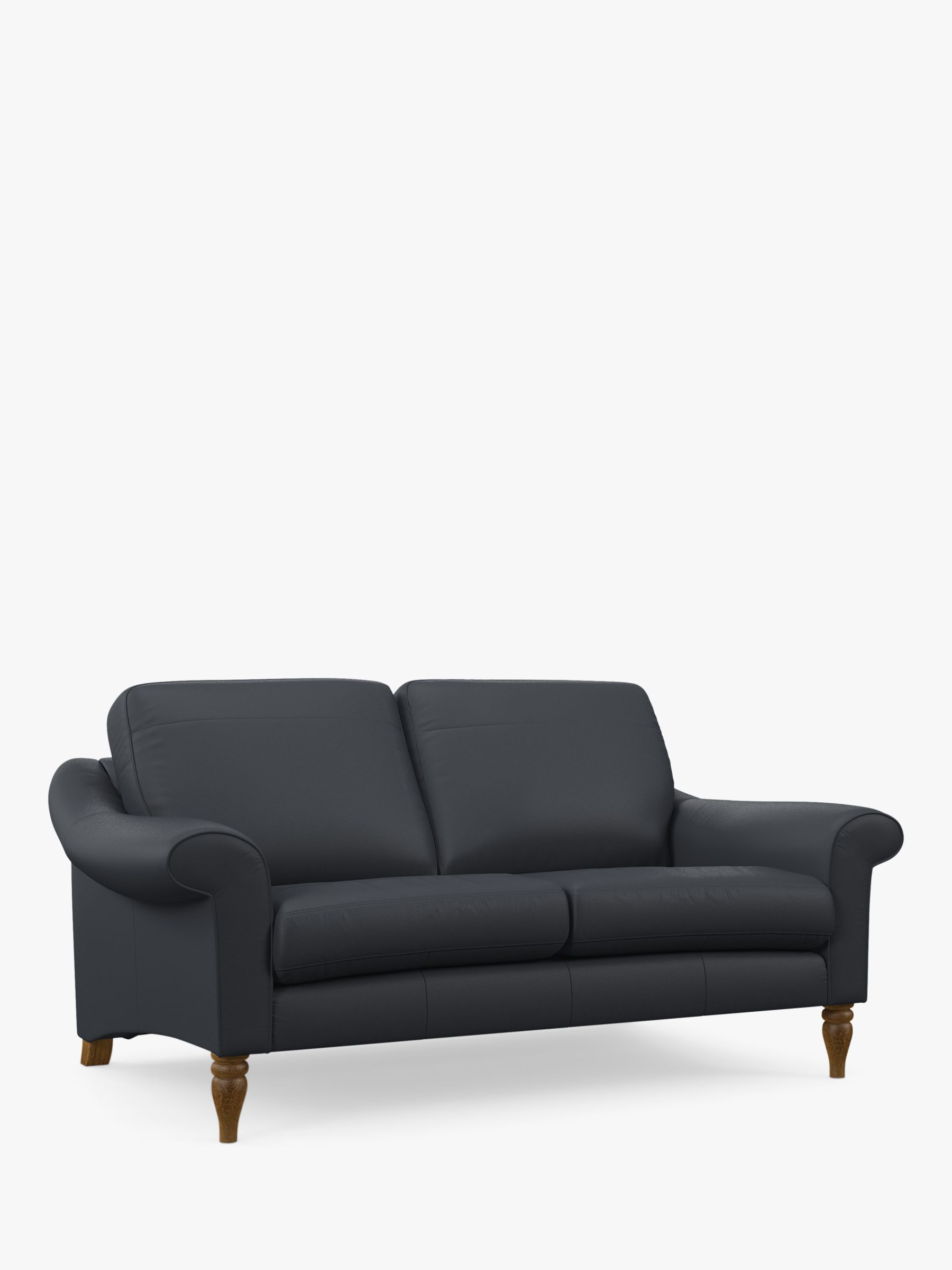 John Lewis Camber Medium 2 Seater Leather Sofa, Light Leg