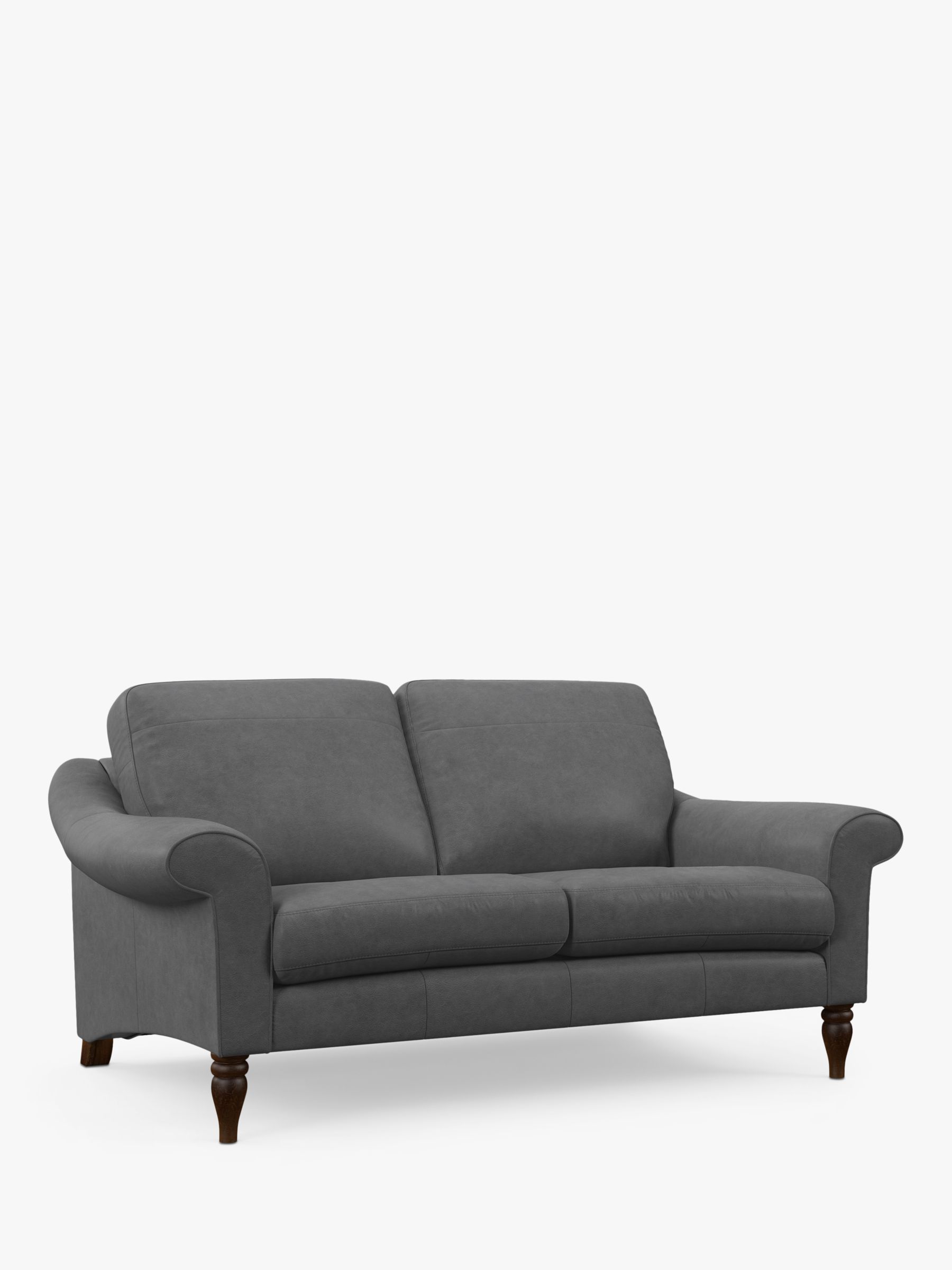 John Lewis Camber Medium 2 Seater Leather Sofa, Dark Leg