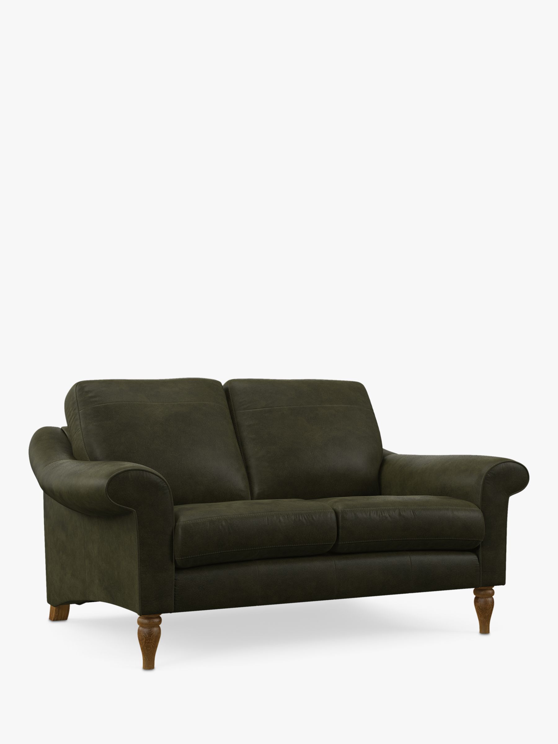 John Lewis Camber Small 2 Seater Leather Sofa, Light Leg