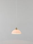 houseof Flower Glass Pendant Ceiling Light, White/Brass