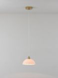 houseof Flower Glass Pendant Ceiling Light, White/Brass