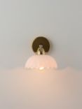 houseof Flower Glass Sconce Adjustable Wall Light, Brass/White