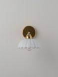 houseof Flower Glass Sconce Adjustable Wall Light, Brass/White