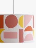 houseof Large Tiles Printed Lampshade, Pink/Orange/Yellow