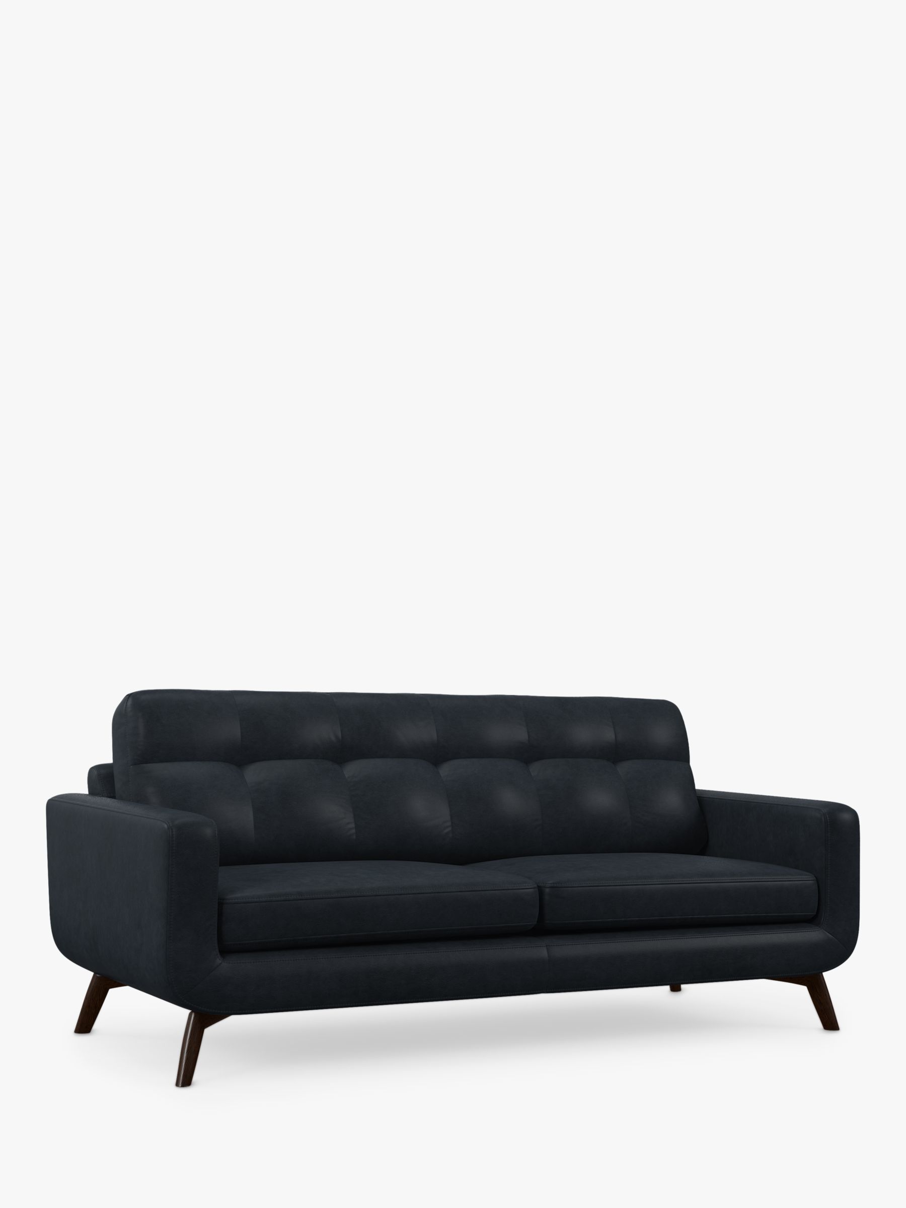 John Lewis Barbican Grand 4 Seater Leather Sofa, Dark Leg