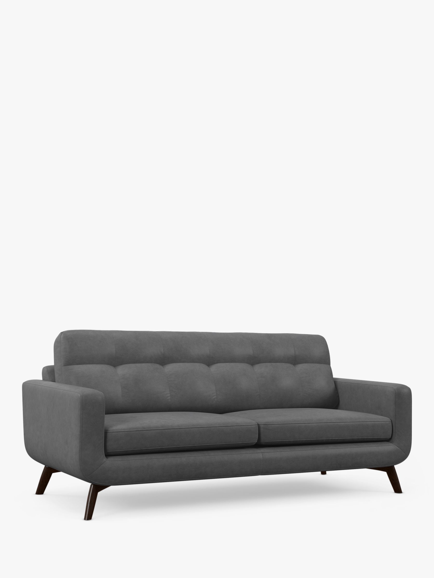 John Lewis Barbican Grand 4 Seater Leather Sofa, Dark Leg