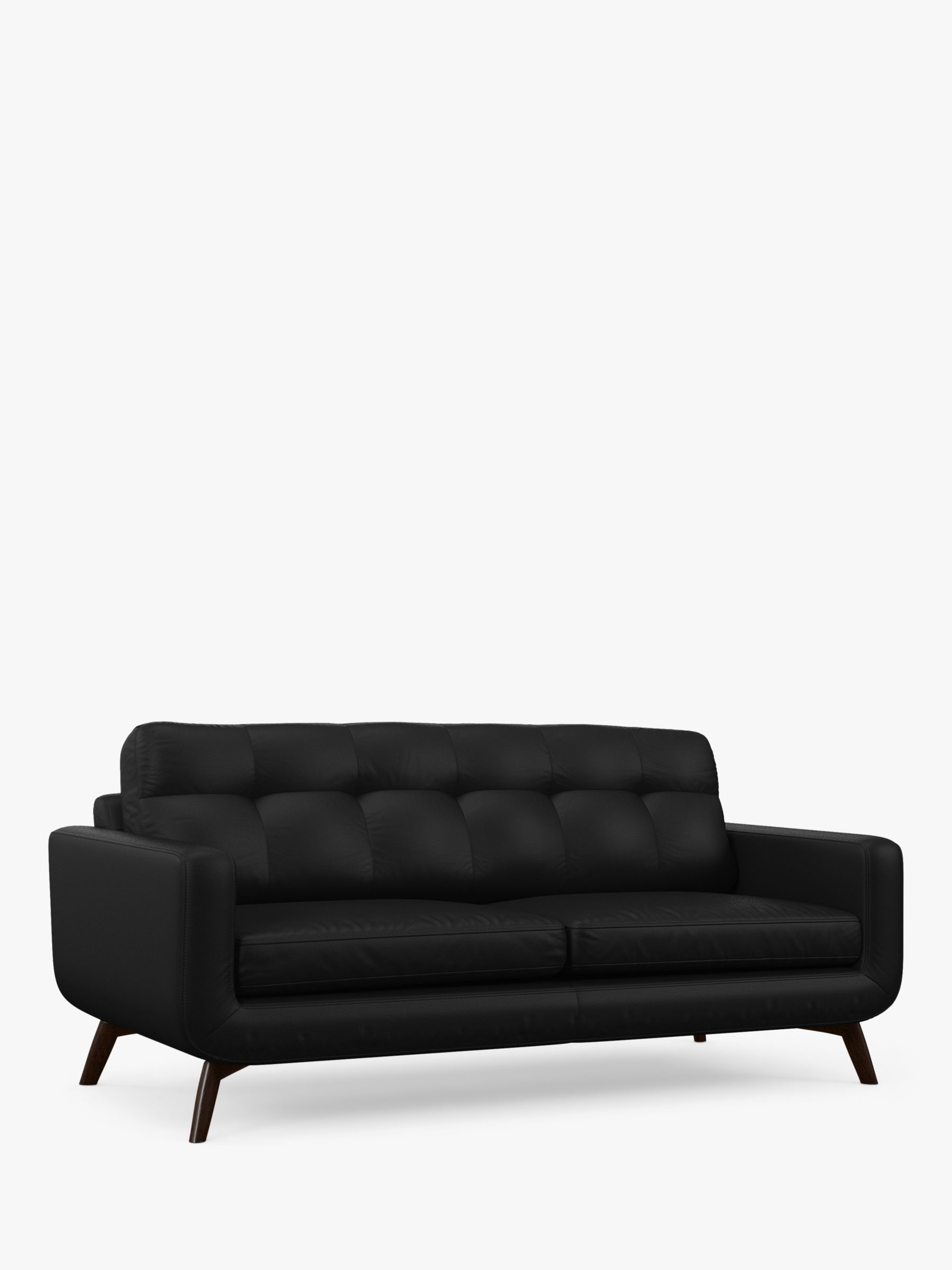 John Lewis Barbican Large 3 Seater Leather Sofa, Dark Leg