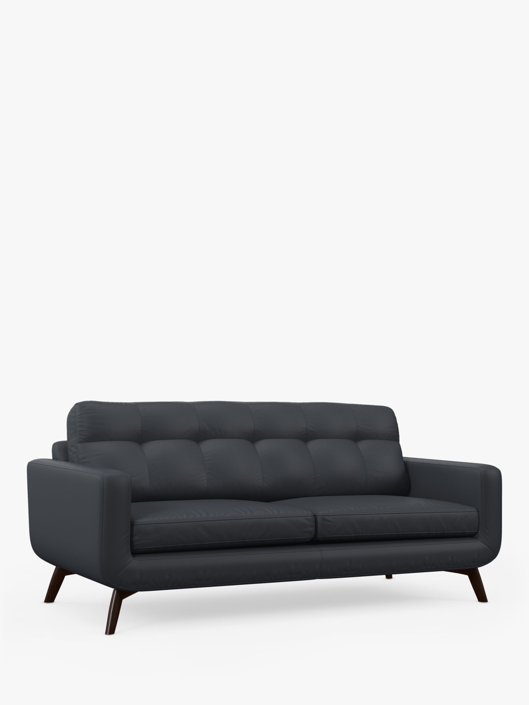 John Lewis Barbican Large 3 Seater Leather Sofa, Dark Leg