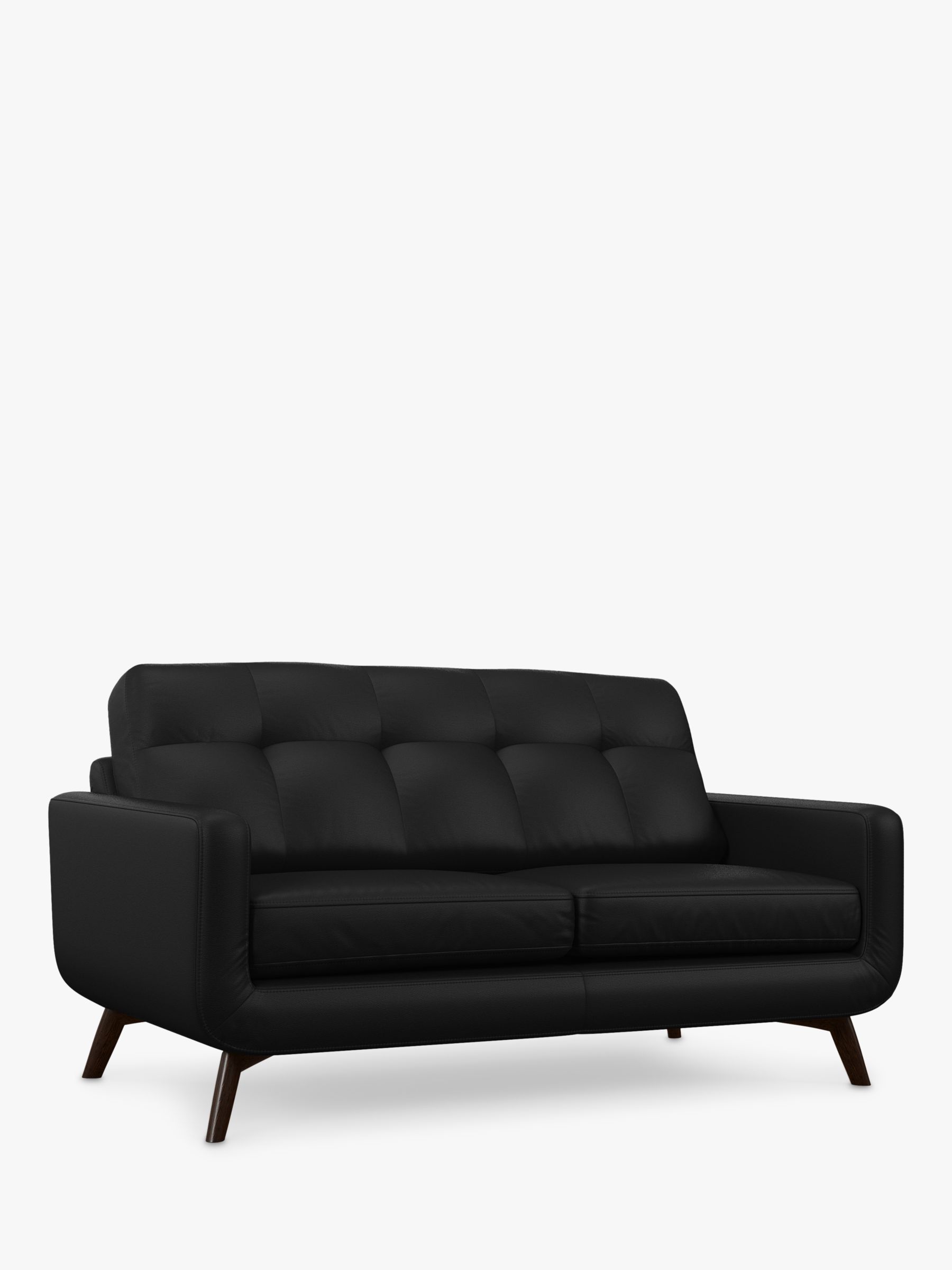 John Lewis Barbican Medium 2 Seater Leather Sofa, Dark Leg