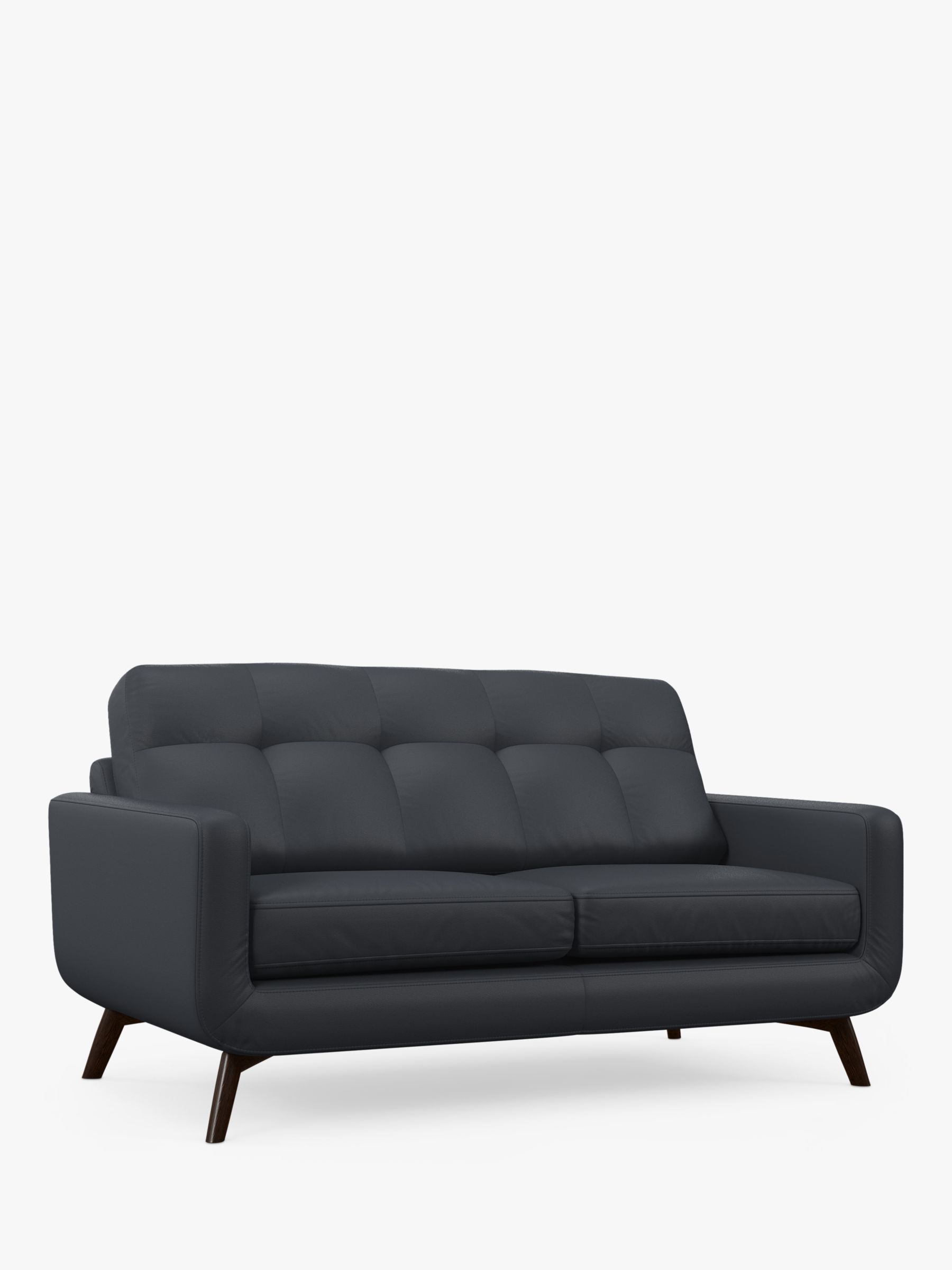 John Lewis Barbican Medium 2 Seater Leather Sofa, Dark Leg