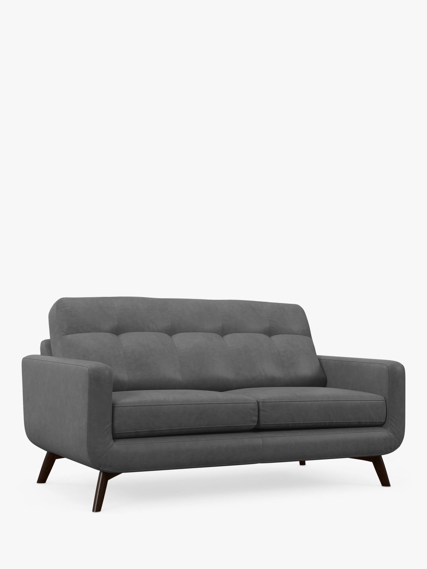 John Lewis Barbican Medium 2 Seater Leather Sofa, Dark Leg