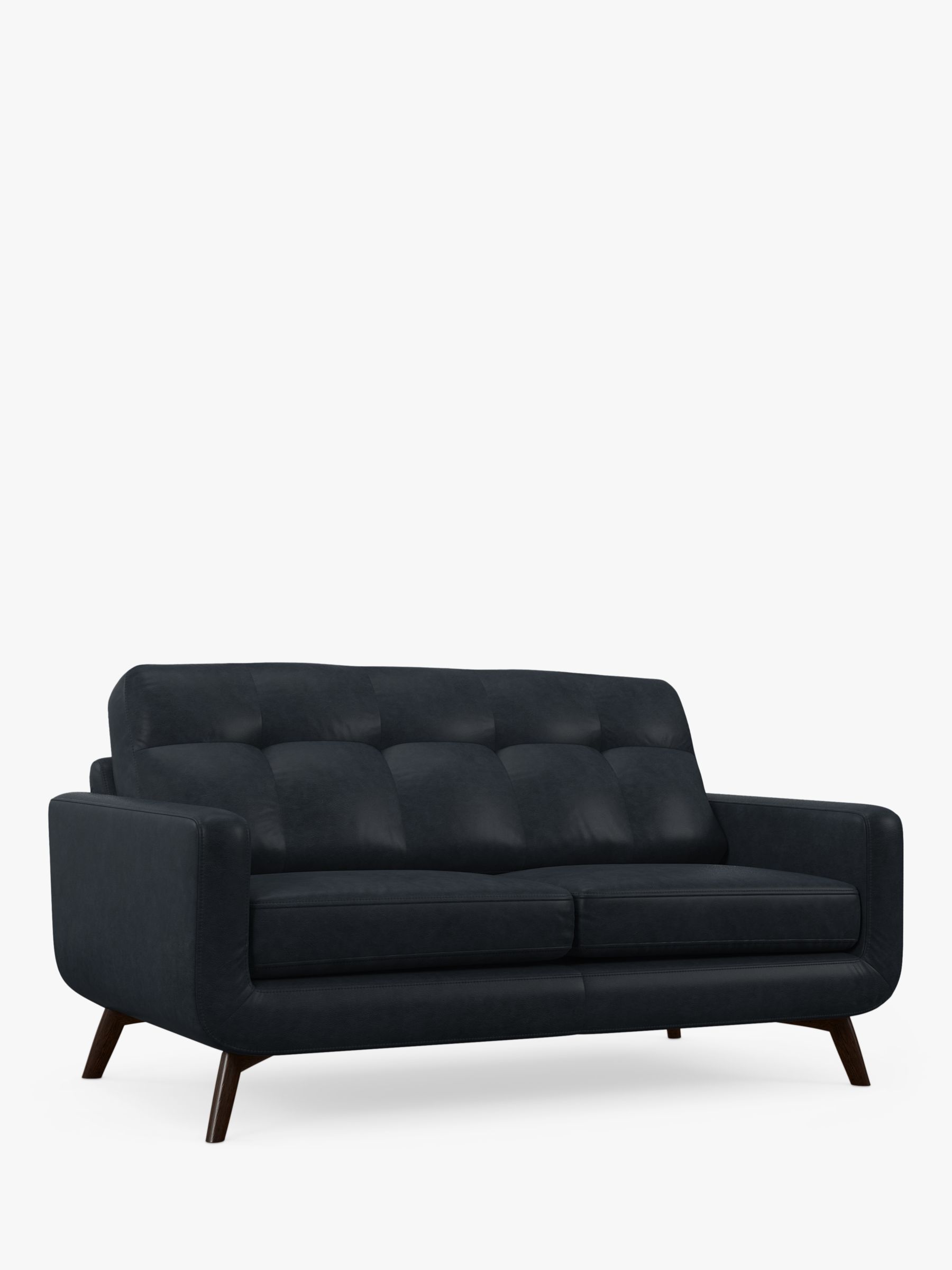 John Lewis Barbican Medium 2 Seater Leather Sofa, Dark Leg