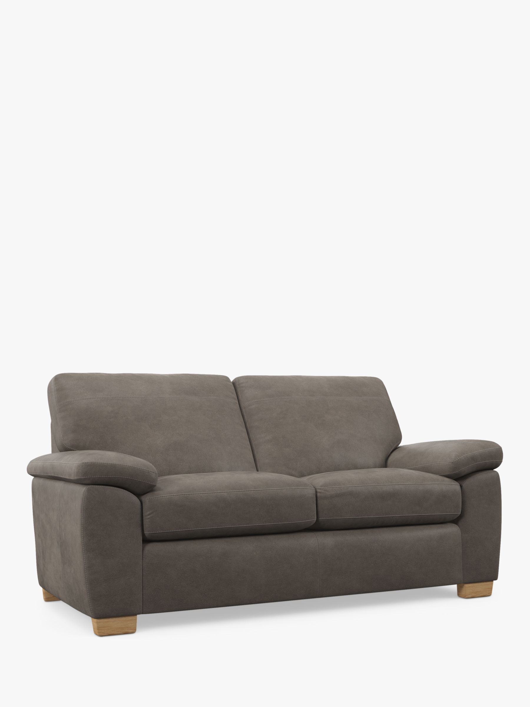 John Lewis Camden Medium 2 Seater Leather Sofa, Light Leg