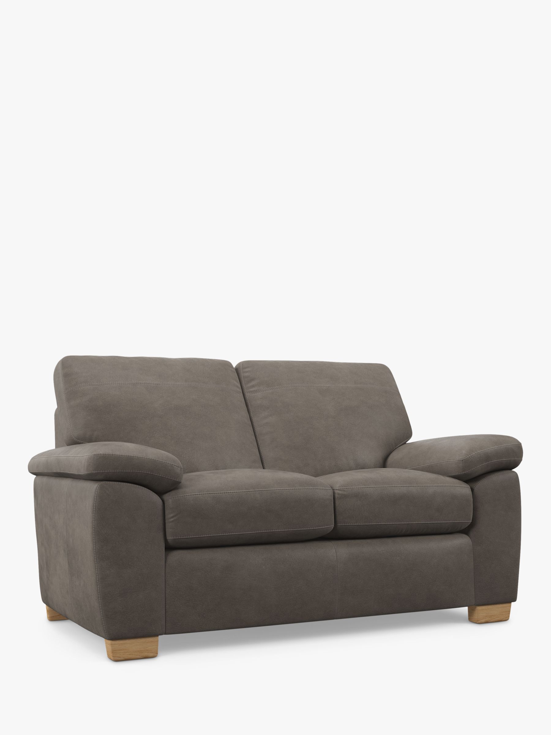 John Lewis Camden Small 2 Seater Leather Sofa, Light Leg