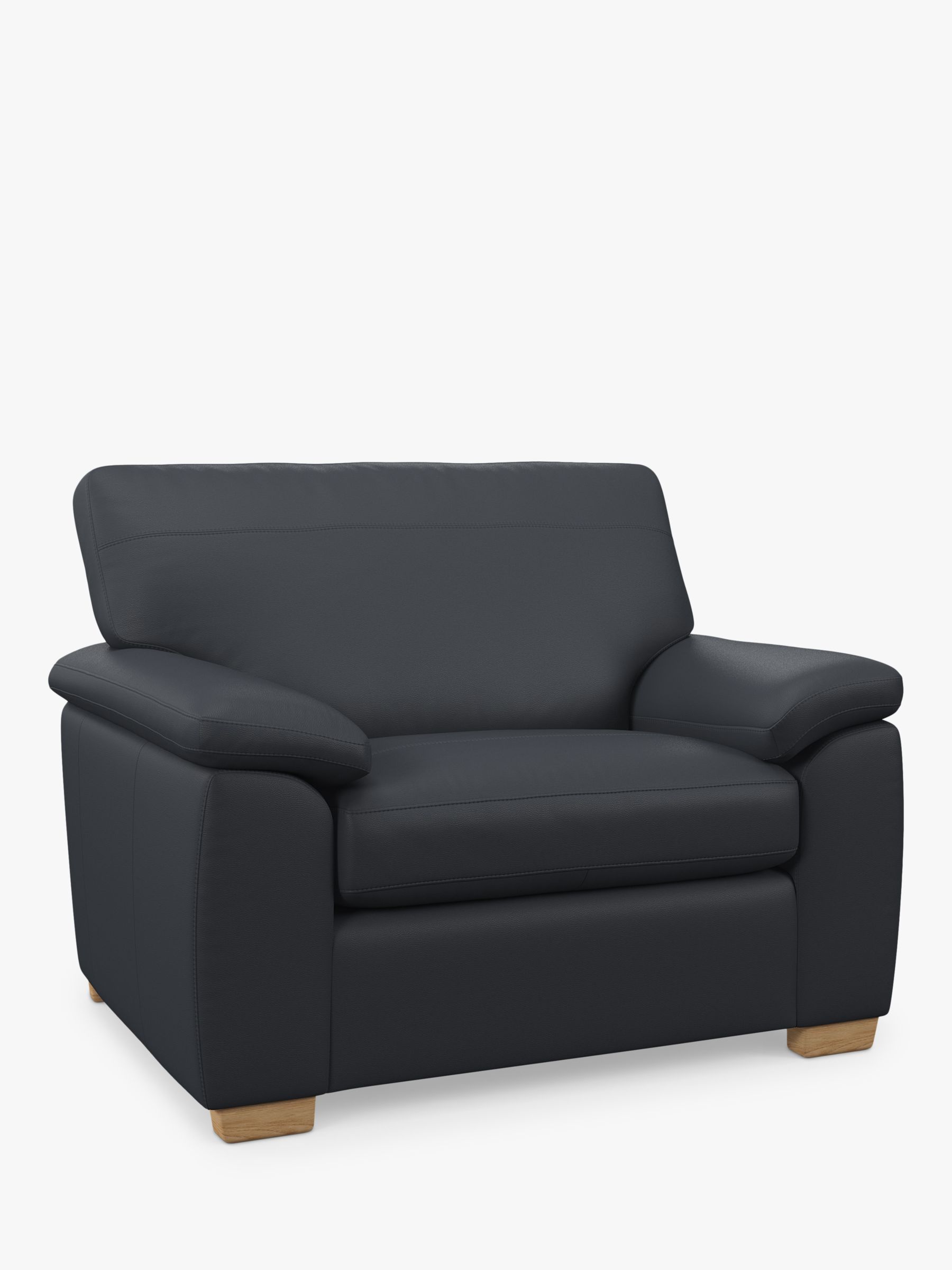 John Lewis Leather Loveseat, Light Leg