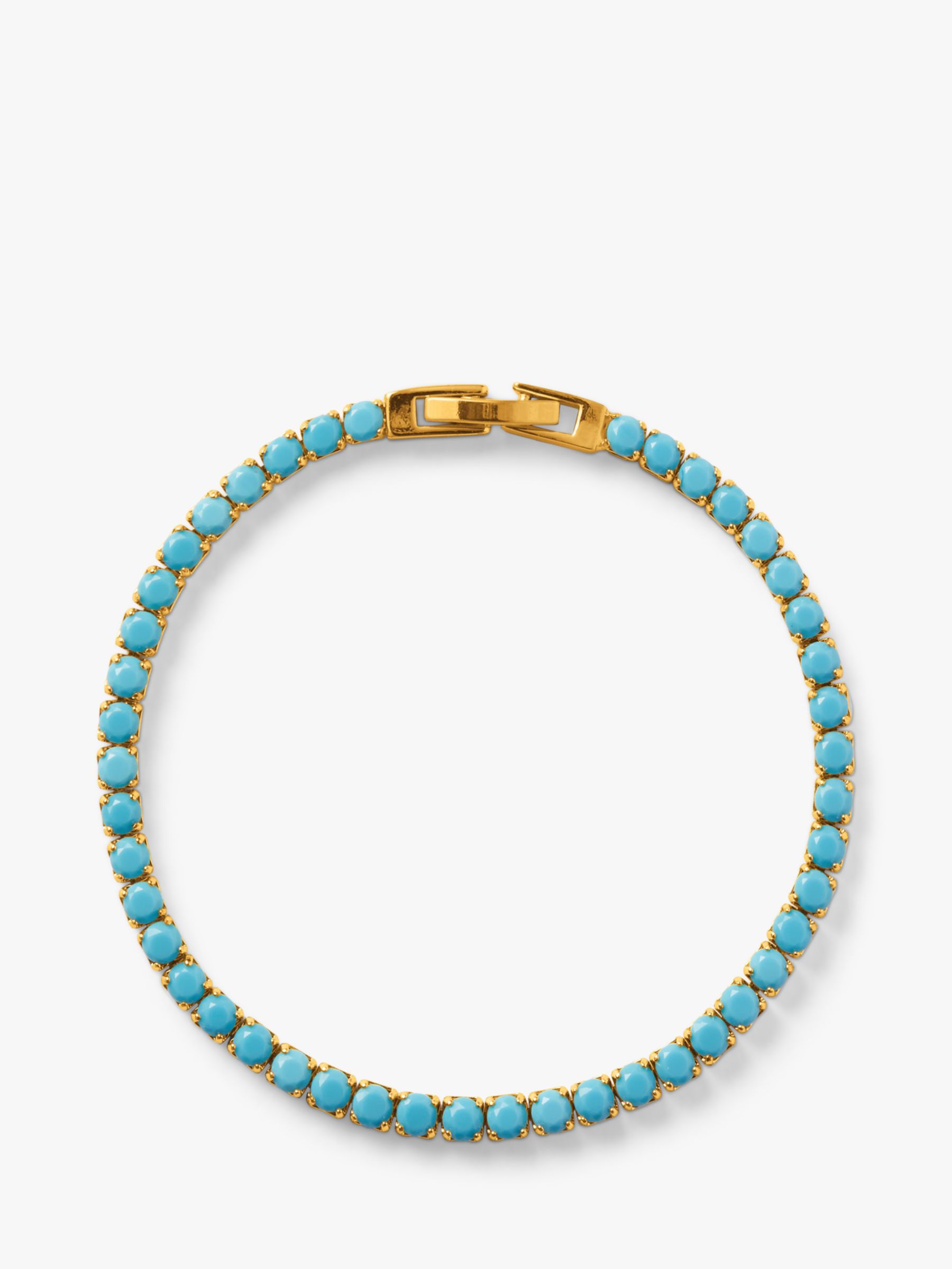 Buy Orelia Turquoise Tennis Bracelet, Gold Online at johnlewis.com