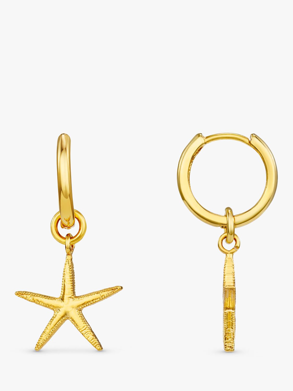 Orelia Starfish Charm Huggie Hoop Earrings, Gold
