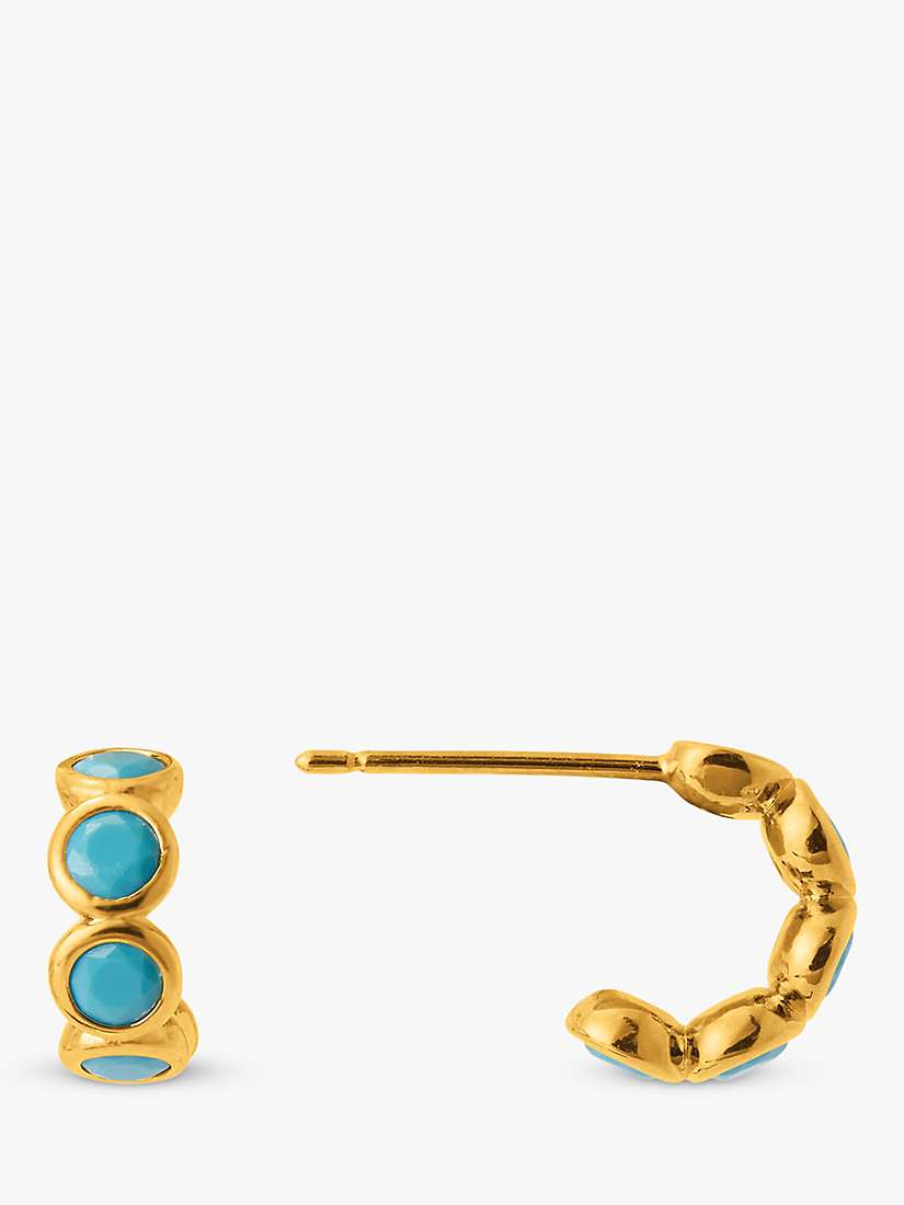 Buy Orelia Turquoise Huggie Hoop Earrings, Gold Online at johnlewis.com