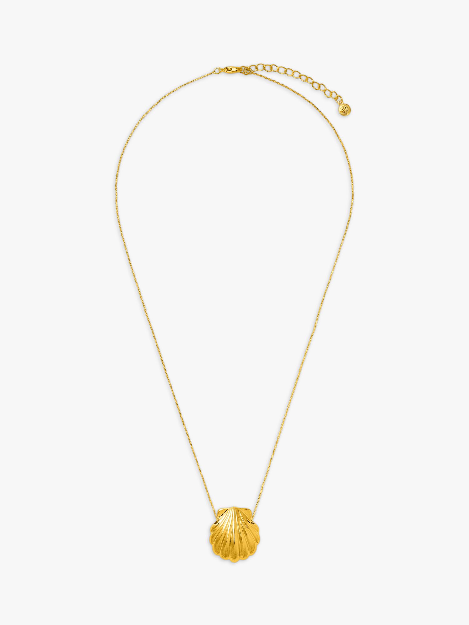 Buy Orelia Domed Shell Pendant Necklace, Gold Online at johnlewis.com