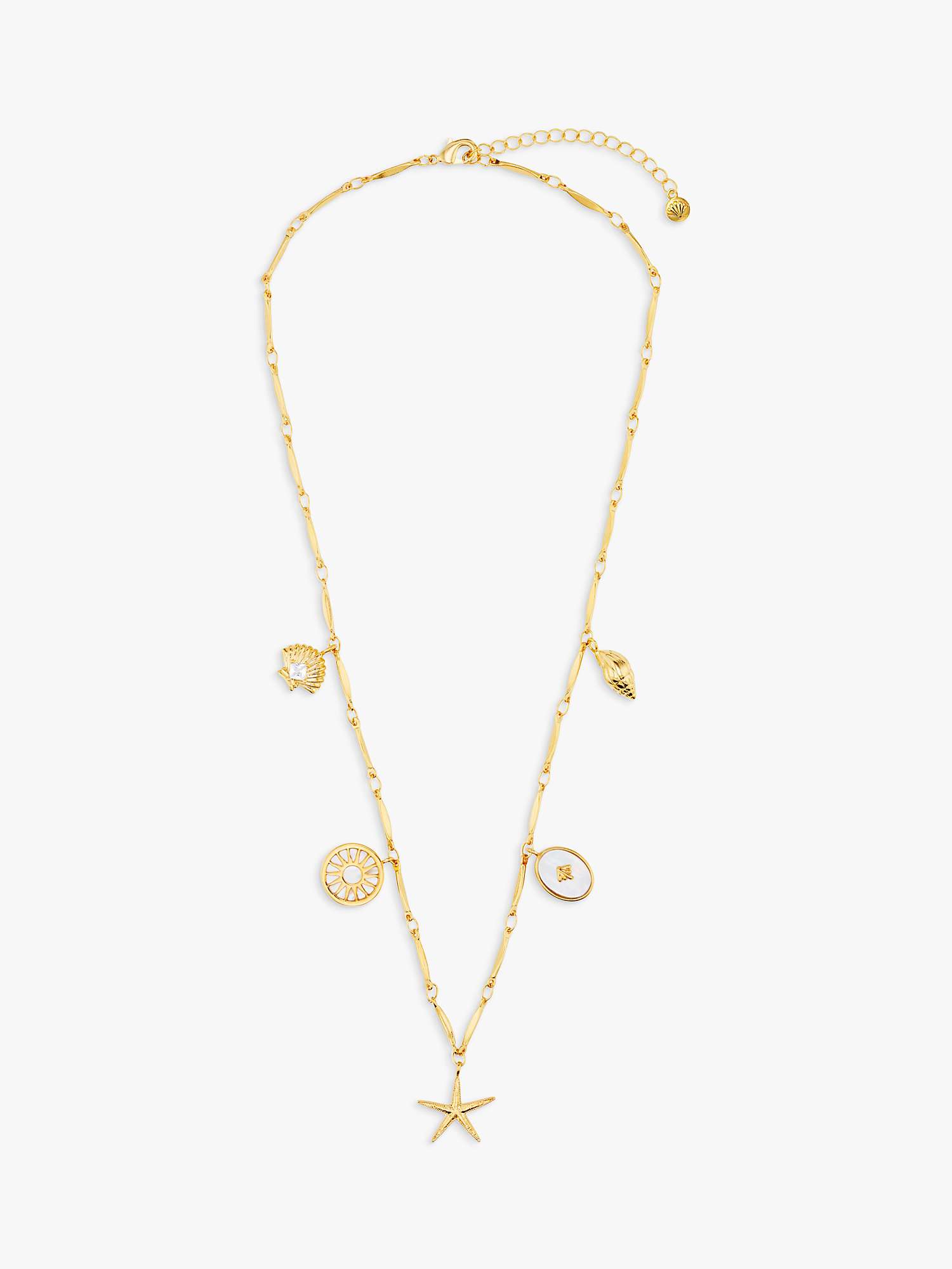 Buy Orelia Sea Shell Charm Necklace, Gold Online at johnlewis.com
