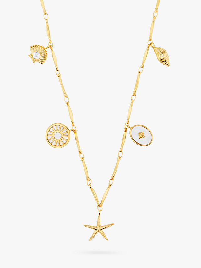 Orelia Sea Shell Charm Necklace, Gold