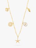Orelia Sea Shell Charm Necklace, Gold