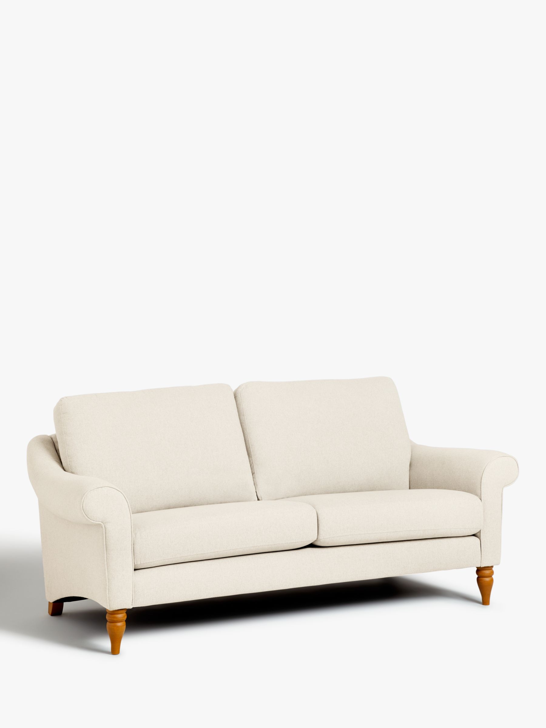 Camber Range, John Lewis Camber Large 3 Seater Sofa, Light Leg, Easy Clean Linen Viscose Cream