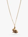 L & T Heirlooms Second Hand 9ct Yellow Gold Rabbit Charm Pendant Necklace, Gold