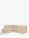 John Lewis Camden 5+ Seater LHF Corner End Chaise Unit, Light Leg, Easy Clean Recycled Brushed Cotton Natural