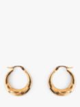 L & T Heirlooms Pre-Loved 9ct Yellow Gold Embossed Creole Hoop Earrings