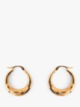 L & T Heirlooms Second Hand 9ct Yellow Gold Embossed Creole Hoop Earrings