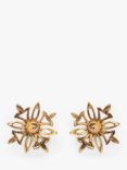 L & T Heirlooms Second Hand 9ct Yellow Gold Floral Stud Earrings