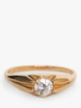 L & T Heirlooms Second Hand 9ct Yellow Gold Cubic Zirconia Gypsy Ring, Gold