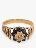 L & T Heirlooms Second Hand 9ct Yellow Gold Diamond and Sapphire Ring, Dated Circa 1979, Gold