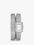 Michael Kors Women's Emery Crystal Double Wrap Bracelet Strap Watch, Silver