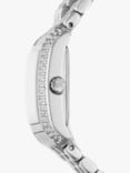 Michael Kors Women's Emery Crystal Double Wrap Bracelet Strap Watch, Silver