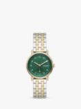 Skagen SKW3122 Women's Kuppel Lille Two-Tone Bracelet Strap Watch, Gold/Green