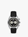 Emporio Armani AR11635 Men's Racer Chronograph Leather Strap Watch, Black