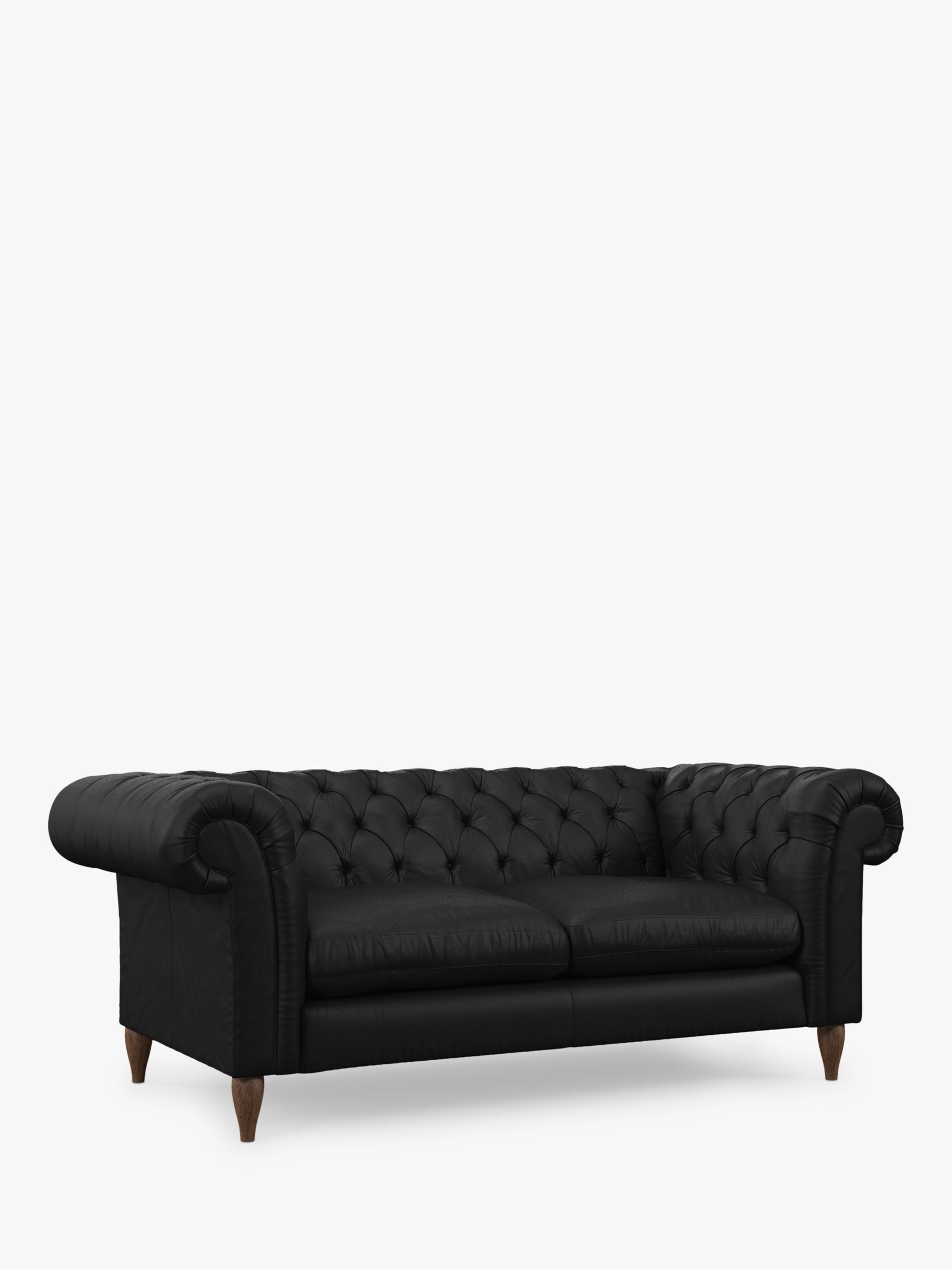 John Lewis Cromwell Large 3 Seater Leather Sofa, Dark Leg