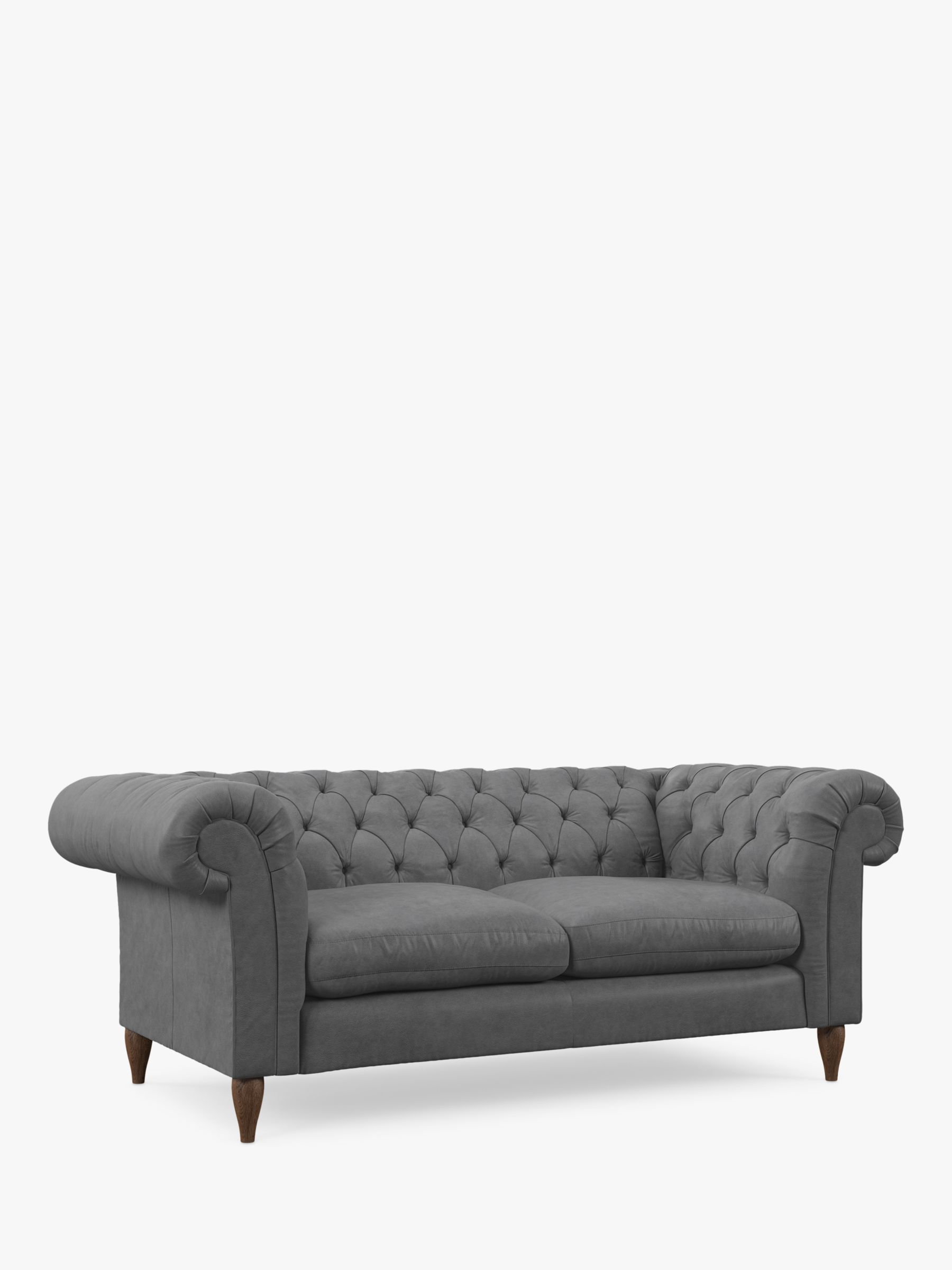 John Lewis Cromwell Large 3 Seater Leather Sofa, Dark Leg