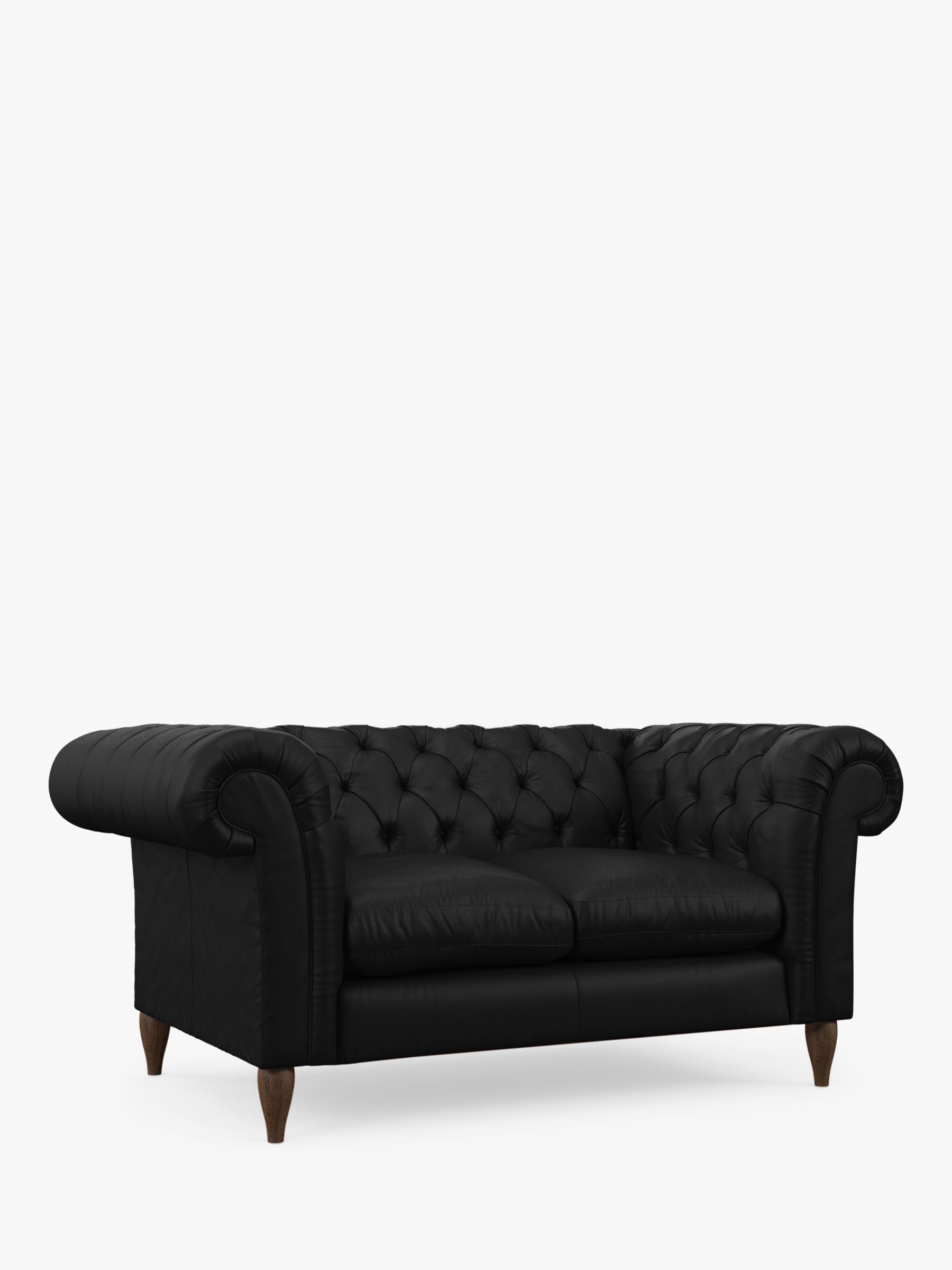 John Lewis Cromwell Small 2 Seater Leather Sofa, Dark Leg