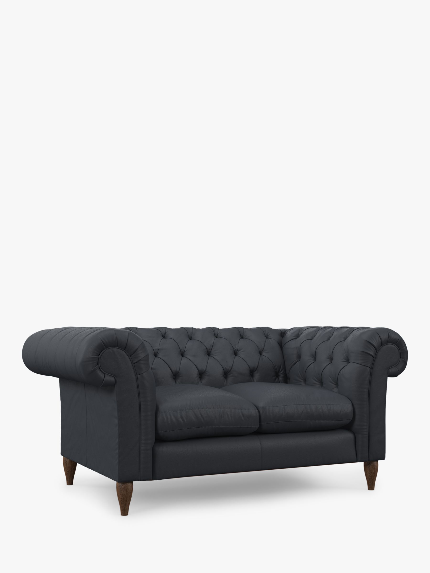 John Lewis Cromwell Small 2 Seater Leather Sofa, Dark Leg