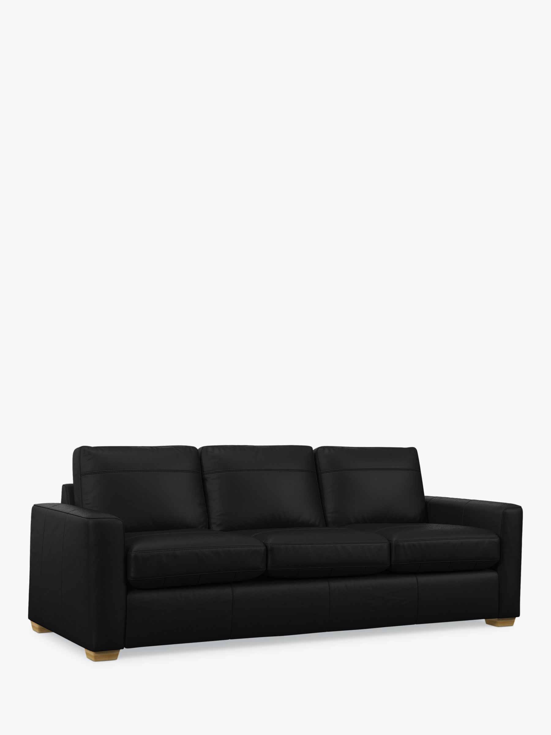 John Lewis Oliver Grand 4 Seater Leather Sofa, Light Leg