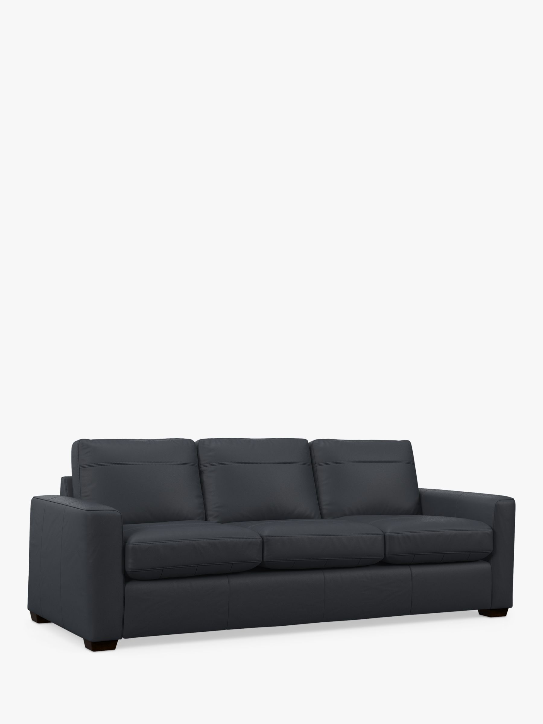 John Lewis Oliver Grand 4 Seater Leather Sofa, Dark Leg