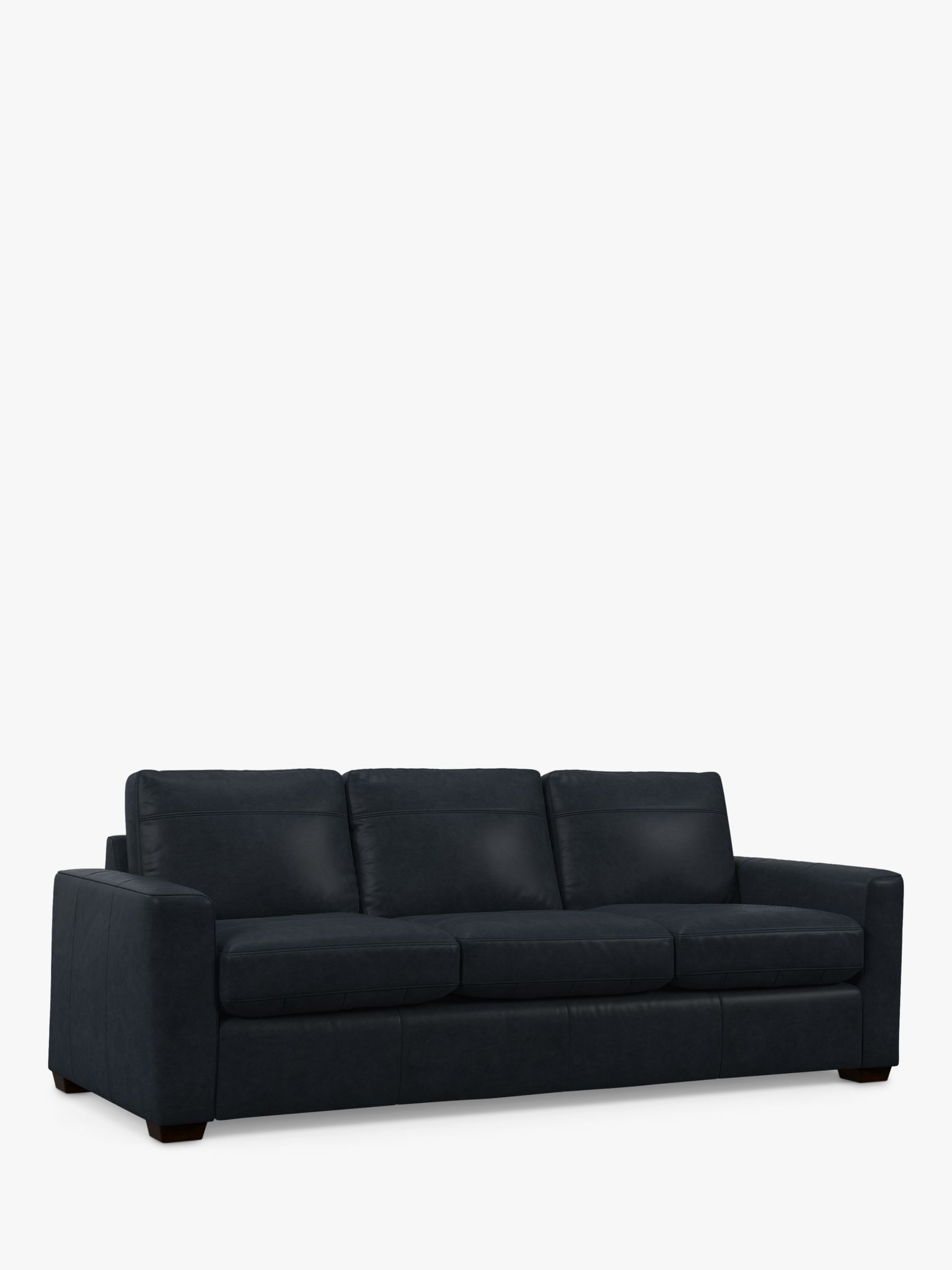 John Lewis Oliver Grand 4 Seater Leather Sofa, Dark Leg