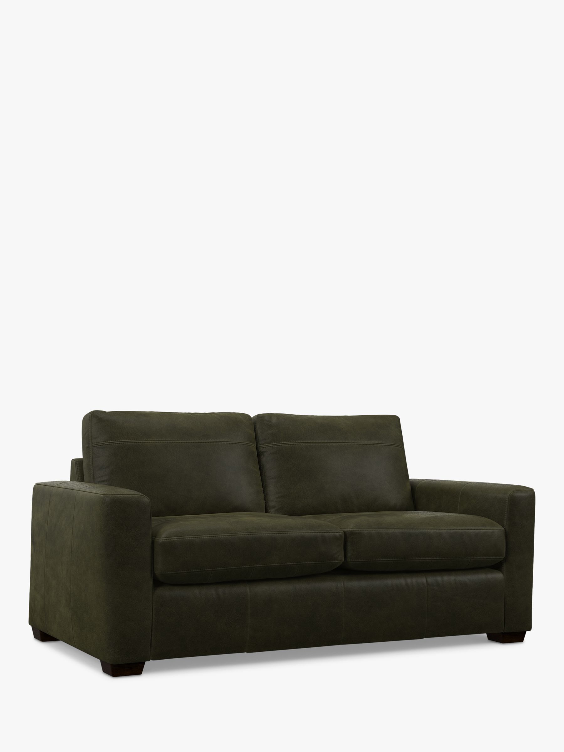 John Lewis Oliver Medium 2 Seater Leather Sofa, Dark Leg