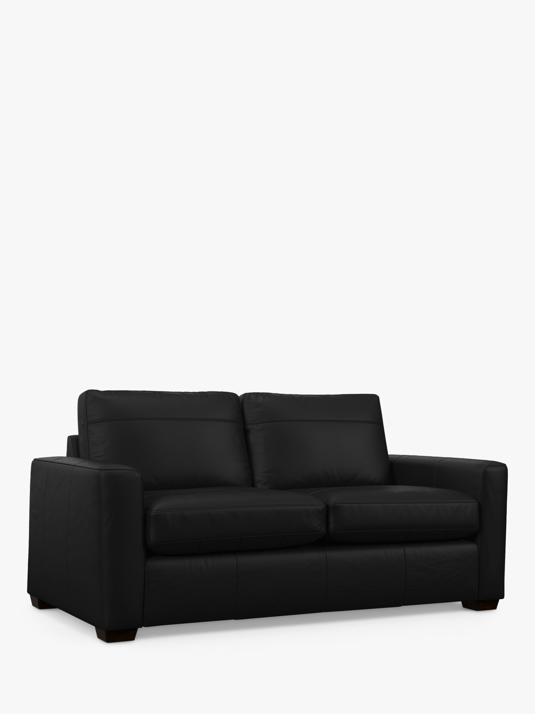 John Lewis Oliver Medium 2 Seater Leather Sofa, Dark Leg