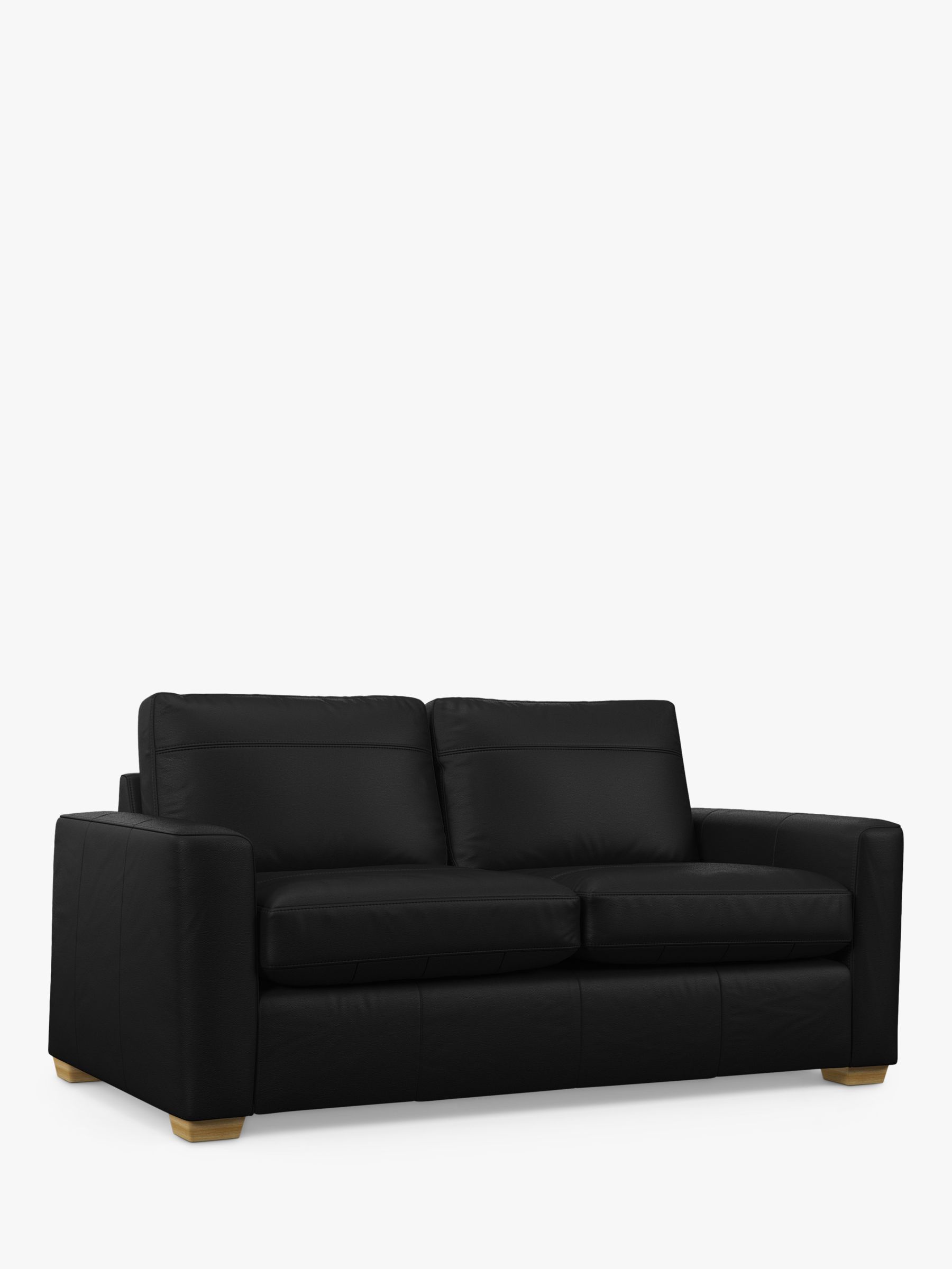 John Lewis Oliver Medium 2 Seater Leather Sofa, Light Leg